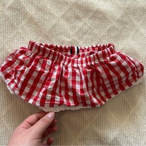 Tommy Hilfiger Gingham Bloomers Skirt 6-9M Eyelet Lace Trim Cottagecore Peasant